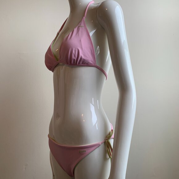Guess lime & light pink solid reversible bikini - Picture 5 of 10
